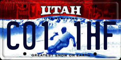 UT license plate C011HF