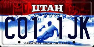 UT license plate C011JK