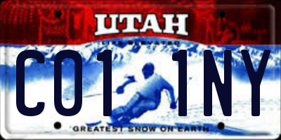 UT license plate C011NY