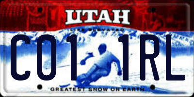 UT license plate C011RL