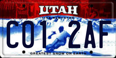 UT license plate C012AF