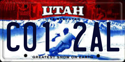 UT license plate C012AL