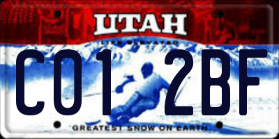 UT license plate C012BF