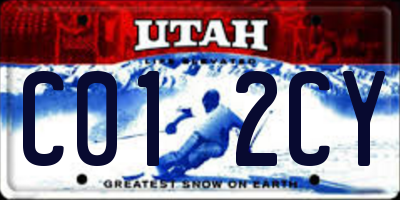 UT license plate C012CY