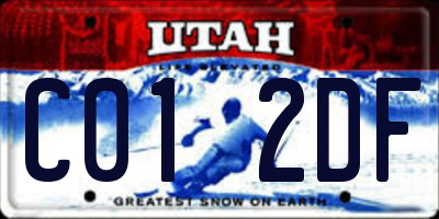 UT license plate C012DF