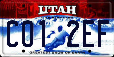 UT license plate C012EF