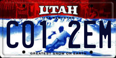UT license plate C012EM