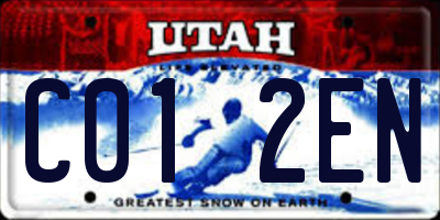 UT license plate C012EN