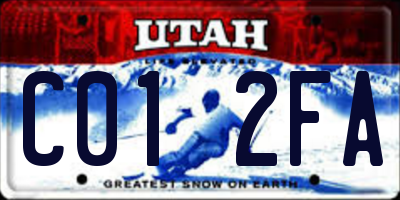 UT license plate C012FA