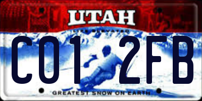 UT license plate C012FB