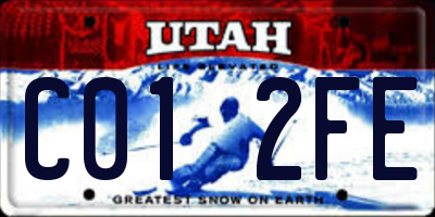UT license plate C012FE