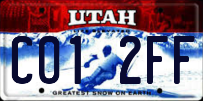 UT license plate C012FF