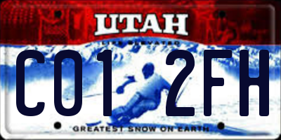 UT license plate C012FH
