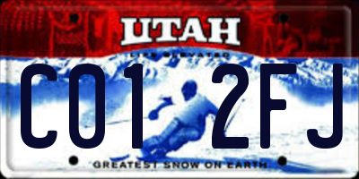 UT license plate C012FJ
