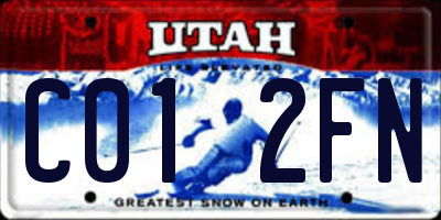 UT license plate C012FN