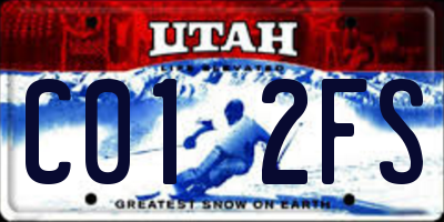 UT license plate C012FS