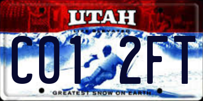 UT license plate C012FT
