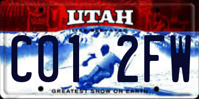 UT license plate C012FW