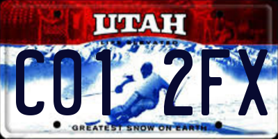 UT license plate C012FX