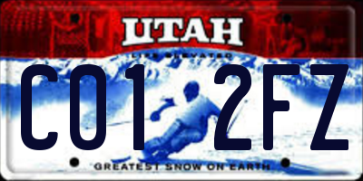 UT license plate C012FZ