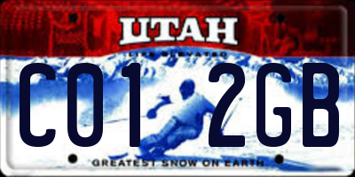 UT license plate C012GB