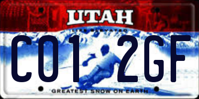 UT license plate C012GF