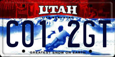 UT license plate C012GT