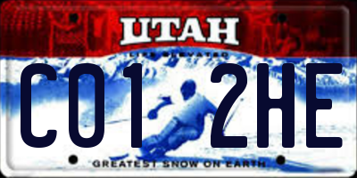 UT license plate C012HE