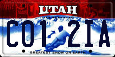 UT license plate C012IA