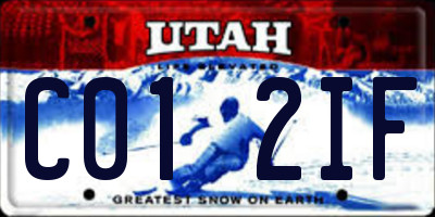UT license plate C012IF