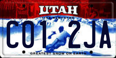 UT license plate C012JA