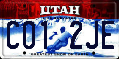 UT license plate C012JE