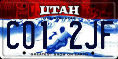 UT license plate C012JF