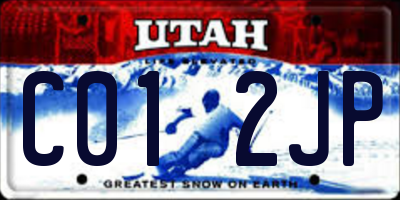 UT license plate C012JP