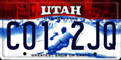 UT license plate C012JQ