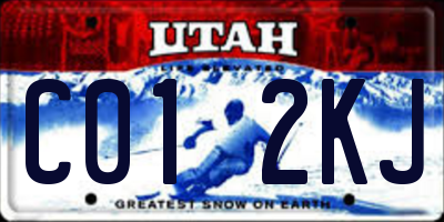 UT license plate C012KJ