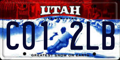 UT license plate C012LB