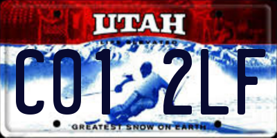 UT license plate C012LF