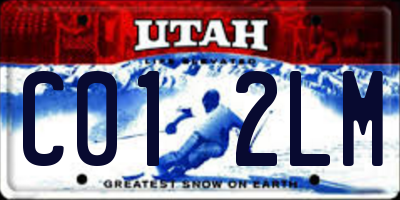 UT license plate C012LM