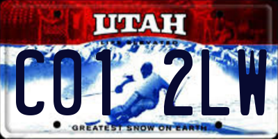 UT license plate C012LW