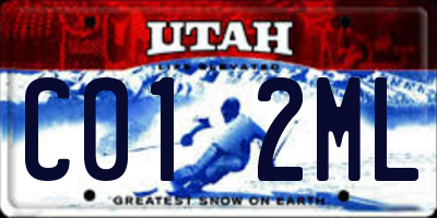 UT license plate C012ML