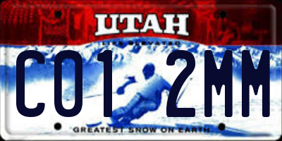 UT license plate C012MM