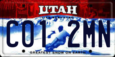 UT license plate C012MN