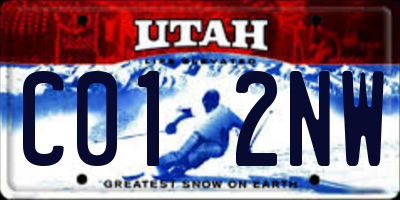 UT license plate C012NW