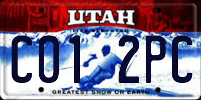 UT license plate C012PC