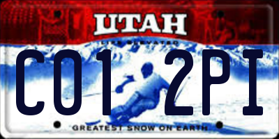 UT license plate C012PI