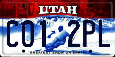 UT license plate C012PL
