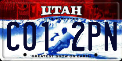 UT license plate C012PN