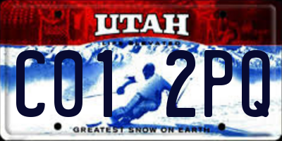 UT license plate C012PQ