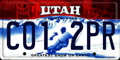UT license plate C012PR